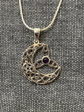 Amethyst Celtic Symbols Pendant