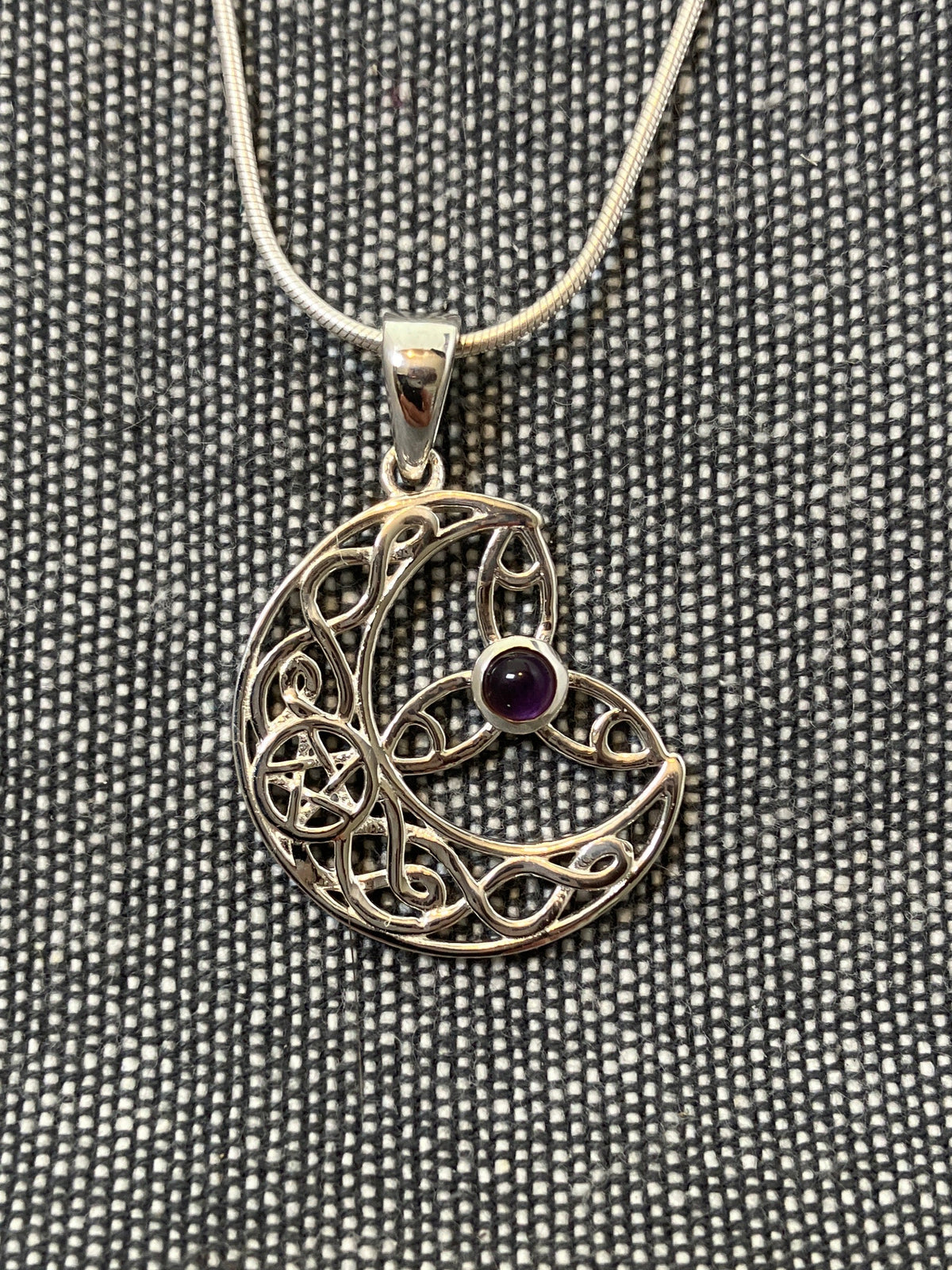Amethyst Celtic Symbols Pendant