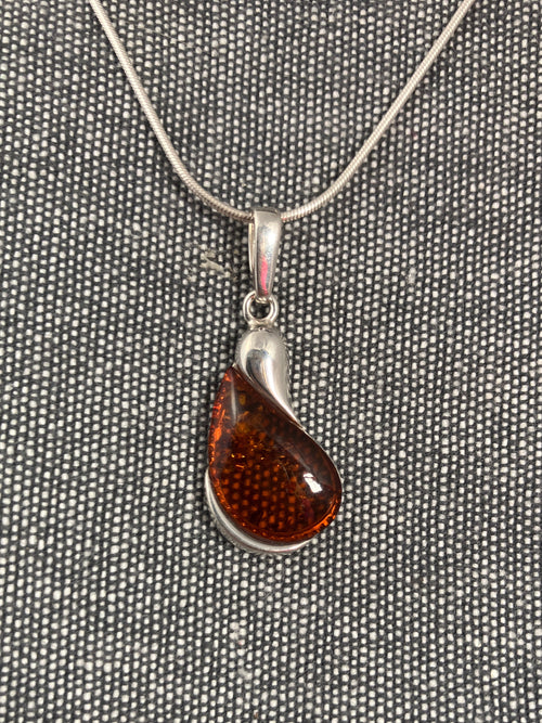 Amber Pear Pendant