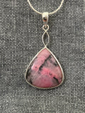 Rhodonite Loop Top Pear Pendant