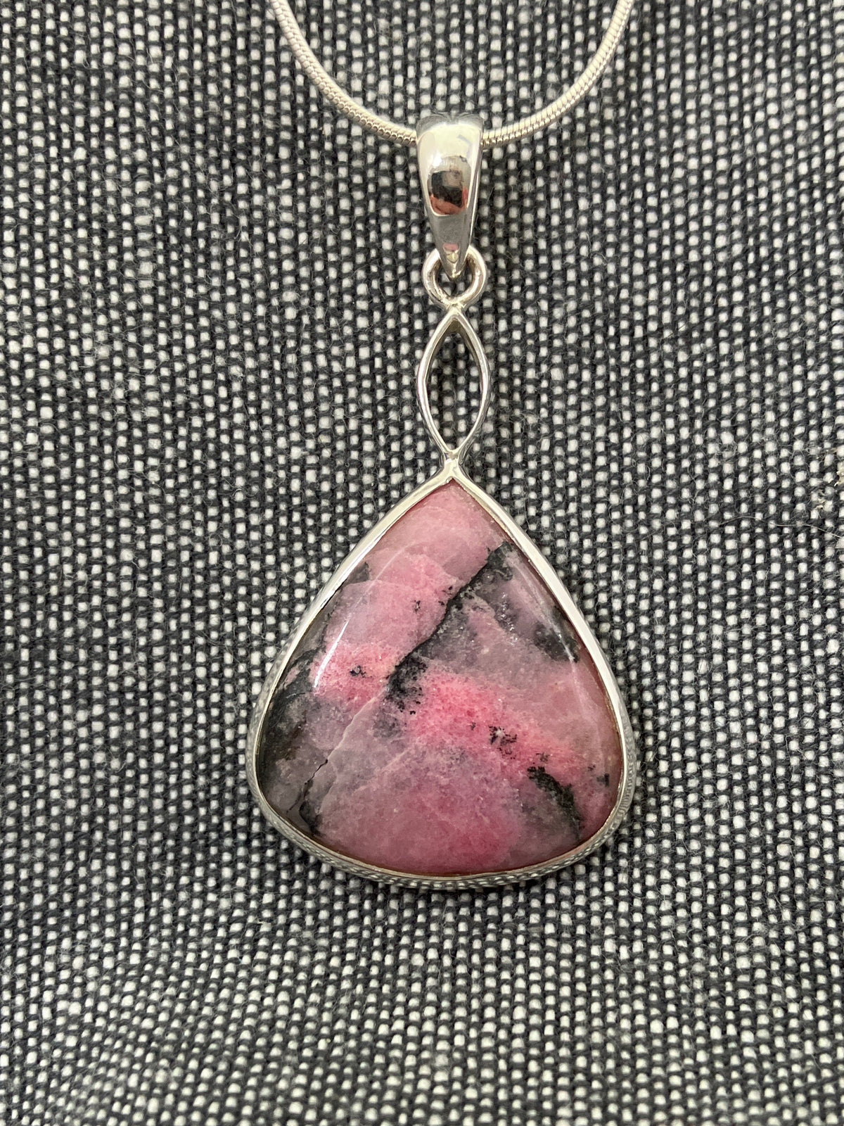 Rhodonite Loop Top Pear Pendant