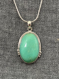 Chrysoprase Framed Oval Pendant