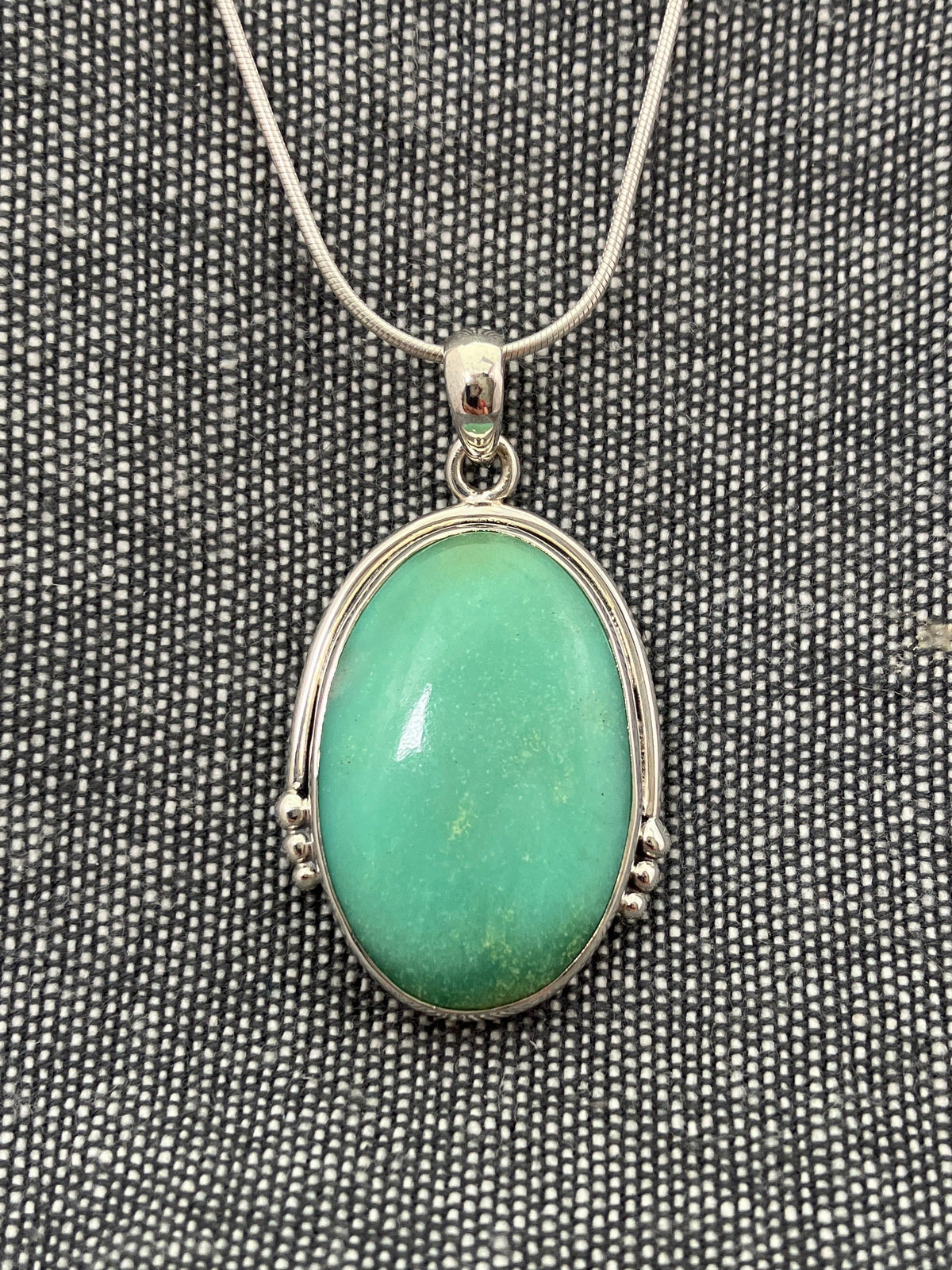 Chrysoprase Framed Oval Pendant