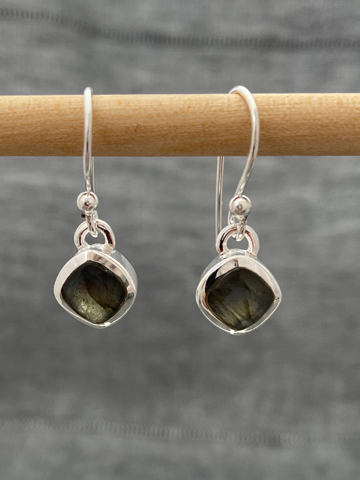Labradorite Deep Set Square Cut Earring