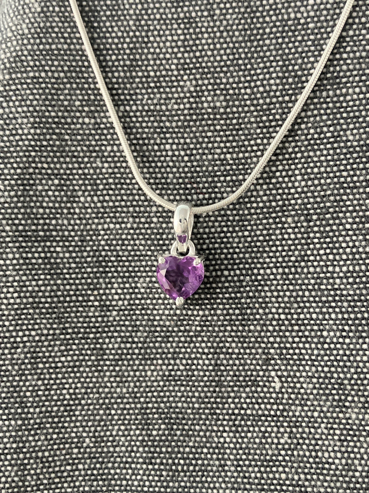Amethyst Clasped Heart Pendant