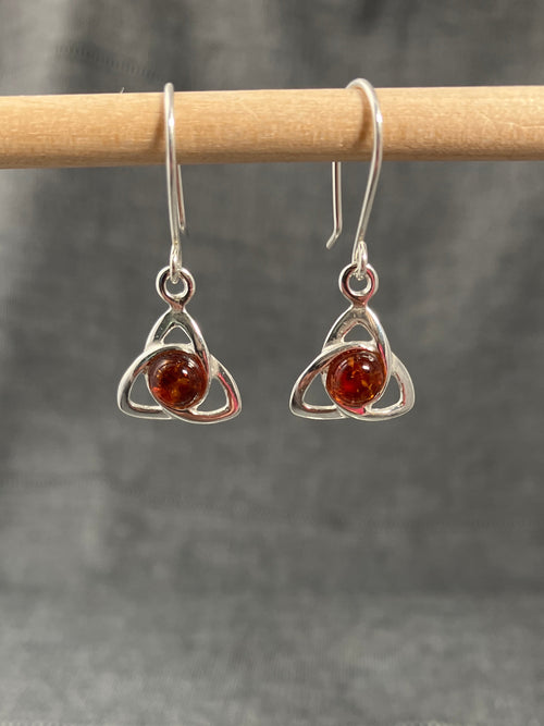 Amber Celtic Knot Earrings