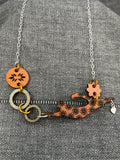 Wood Orange Cat Chain Necklace