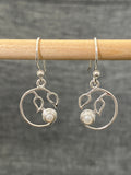 Pearl Curly Leaf Earrings