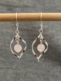 Rose Quartz Bead In A Swirl Earrings