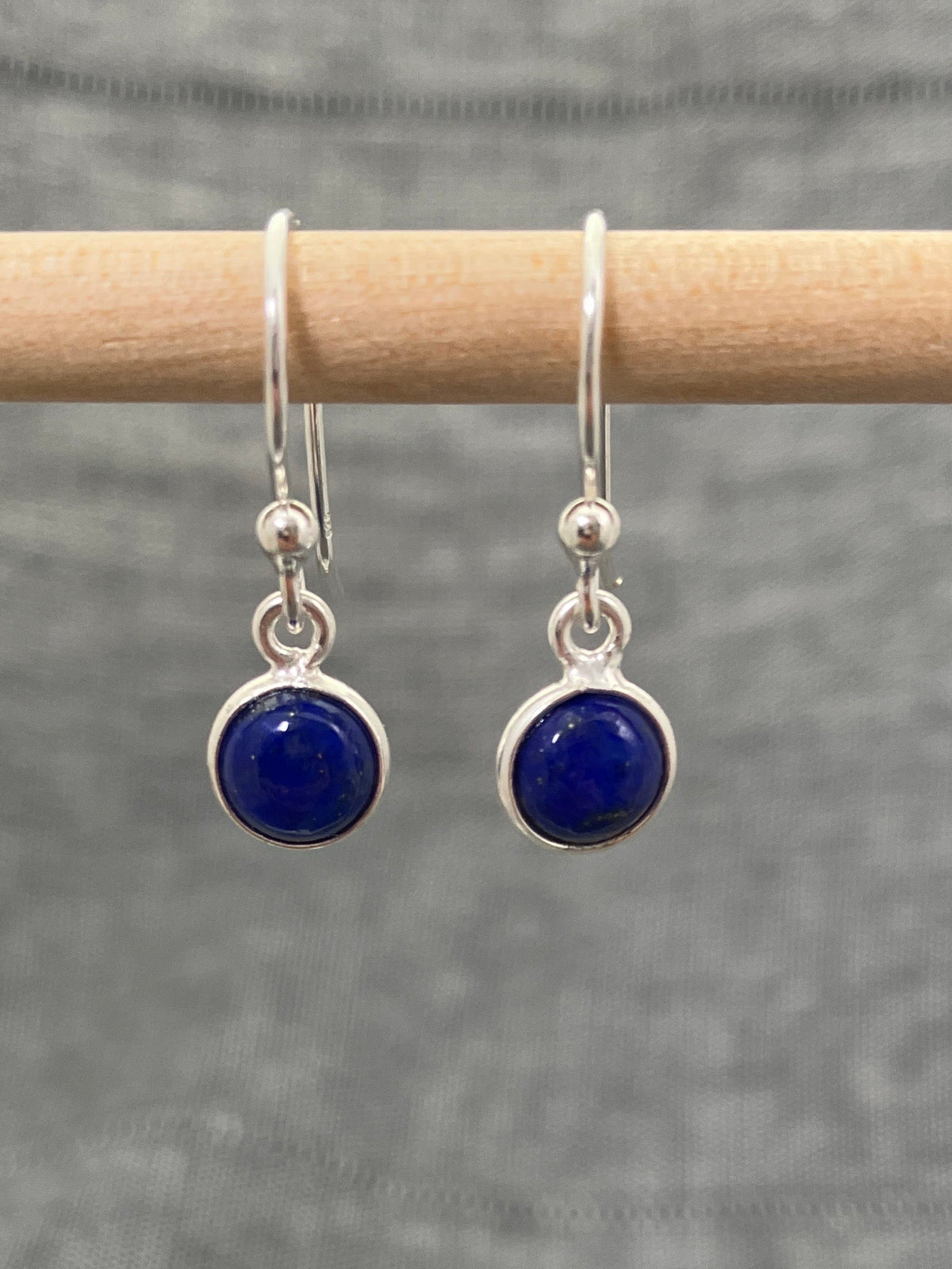 Lapis Little Round Earrings
