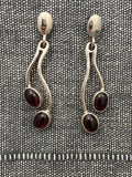 Garnet Long Wiggle Earrings