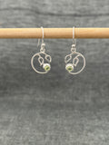 Peridot Curly Leaf Earrings