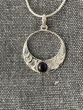 Amethyst Moonphase Circle Pendant