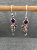 Amethyst And Citrine Tendril Earrings