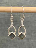 Labradorite Cut Square On Loop Earrings