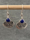 Lapis Ornate Fan Earrings