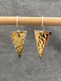 Silver And Brass Triangle Earrings