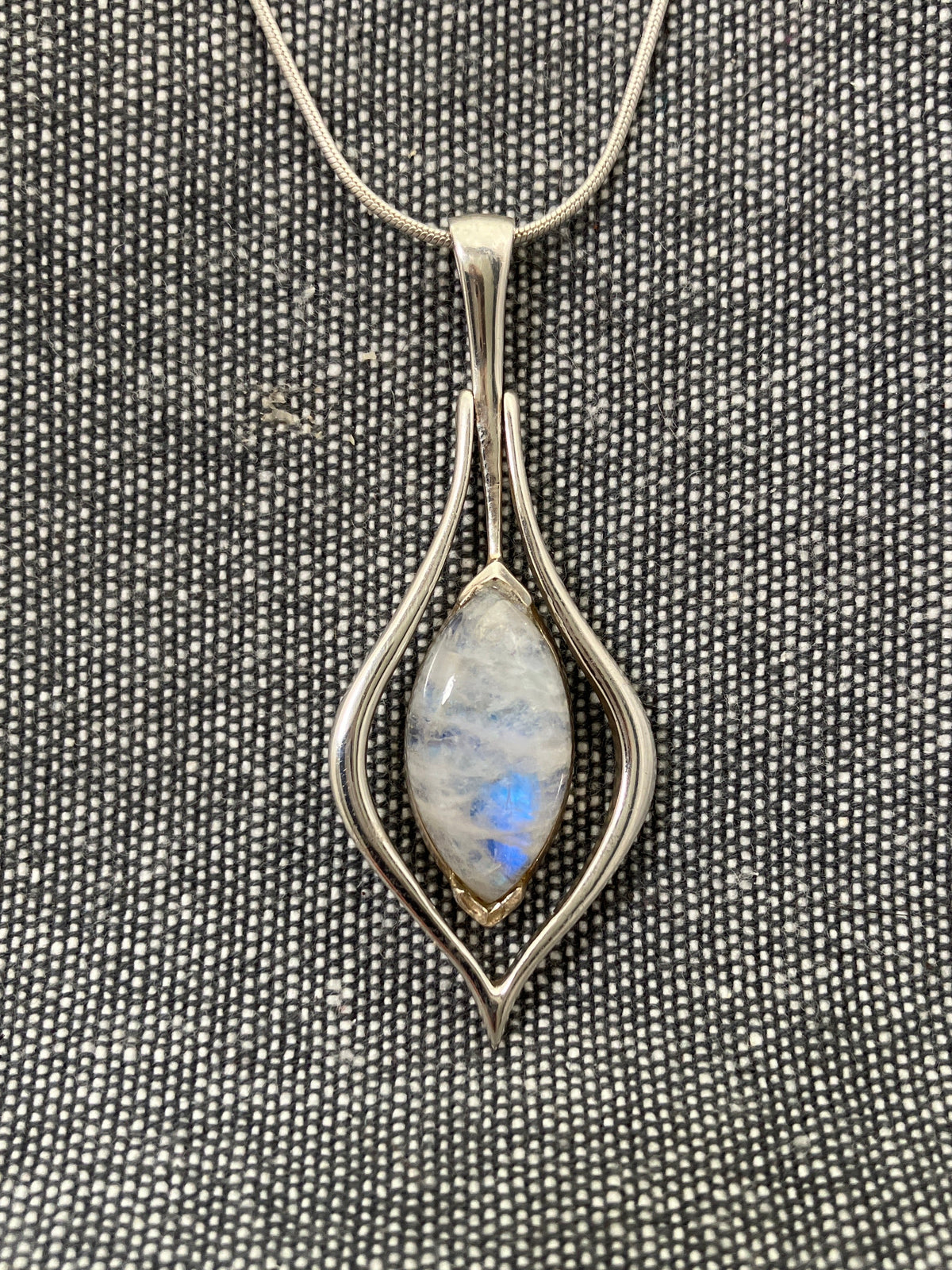 Moonstone Swinging Leaf Pendant