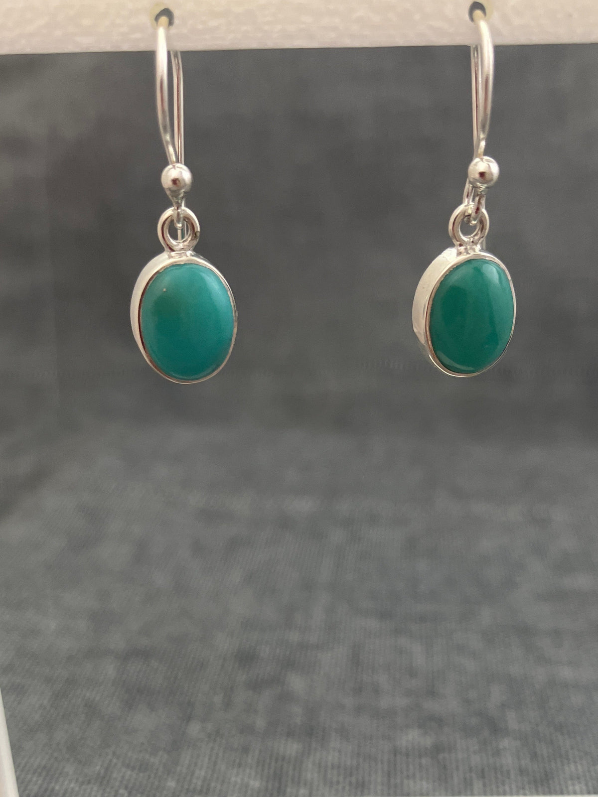 Turquoise Simple Oval Earrings