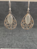 Moonstone Jali Pear Earrings
