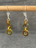 Shimmer Teal Green Double Loop Earrings