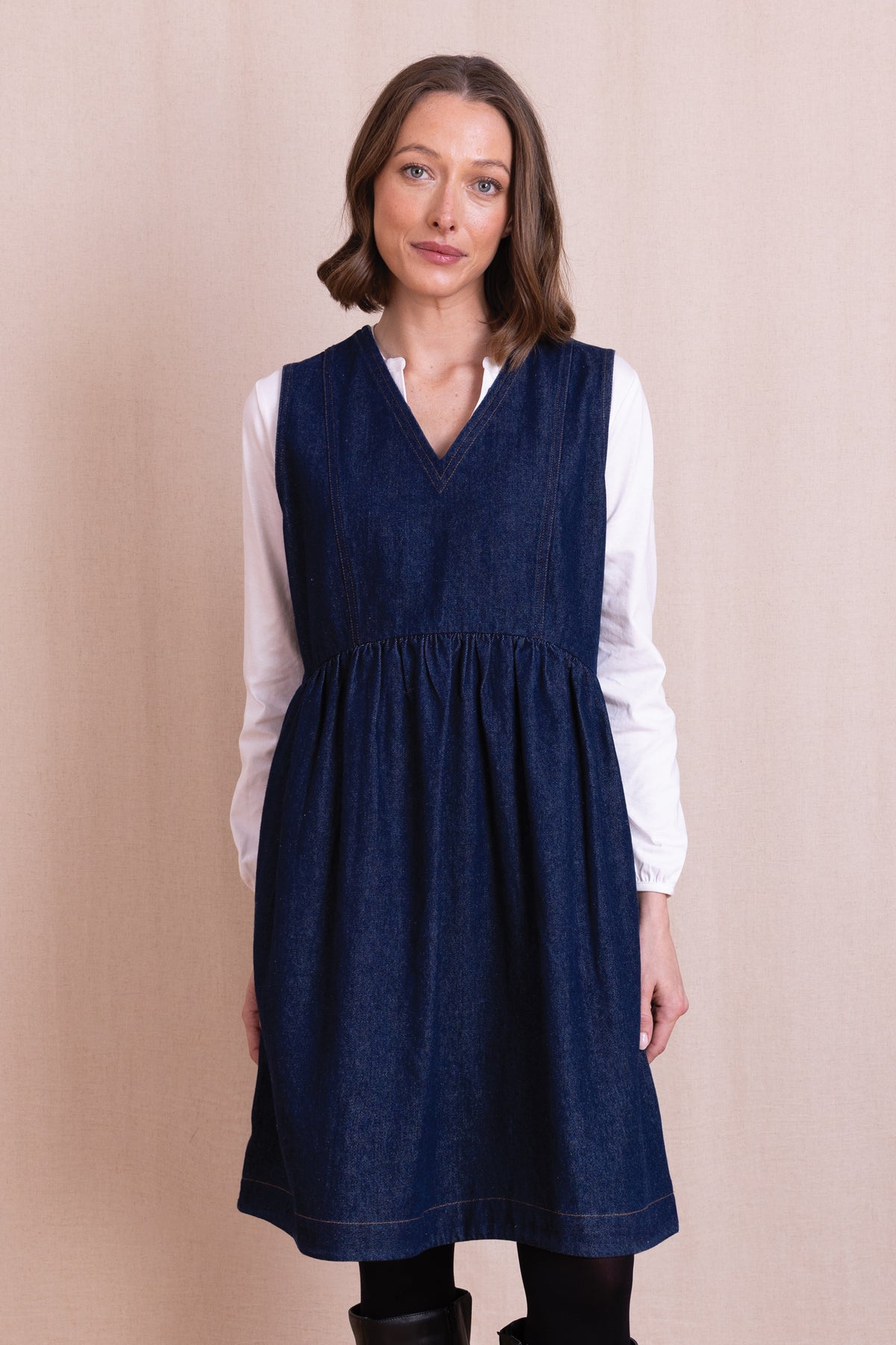 Denim Pinnafore Dress