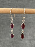 Garnet Double Pip Earring