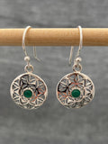 Green Onyx Flower Of Life Earrings