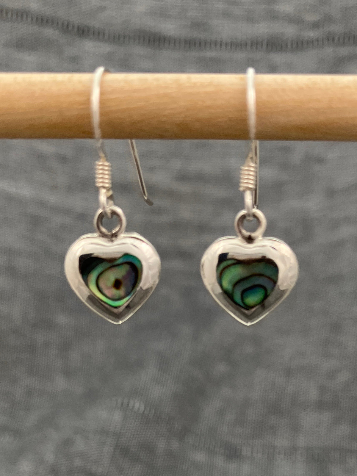 Paua Shell Heart Earrings