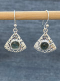 Labradorite Jali Fan Earring