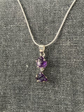 Amethyst Uncut Double Pendant