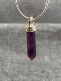 Amethyst Silver Topped Point Pendant