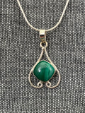 Malachite In Curly Frame Pendant