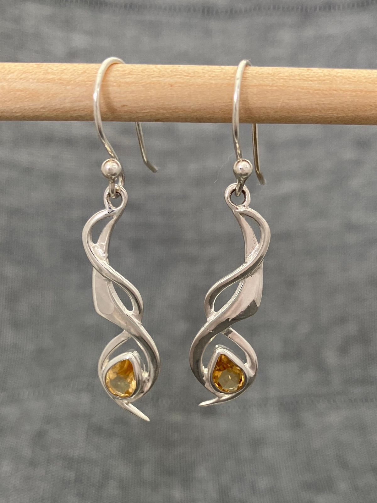 Citrine Cut Twist Earrings