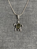 Green Amber Turtle Pendant