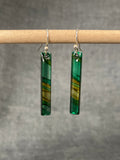 Inky Long Emerald Earrings