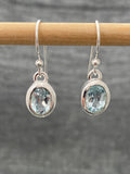 Blue Topaz Deep Set Oval Earring