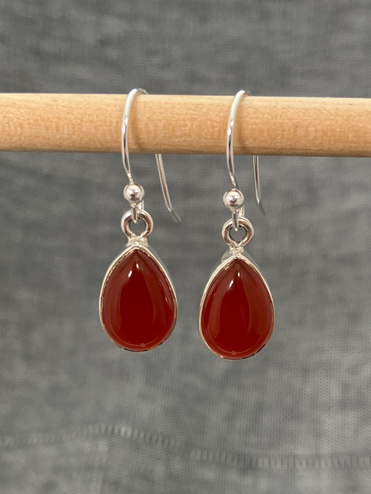 Carnelian Medium Pear Earrings
