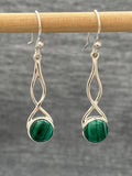 Malachite Long Twist Earrings