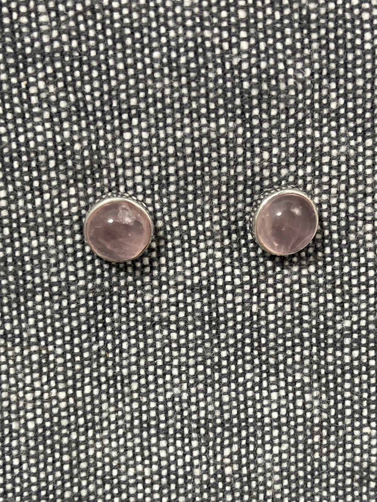 Rose Quartz Round Stone Studs
