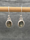 Labradorite Cut Deep Set Oval Earring