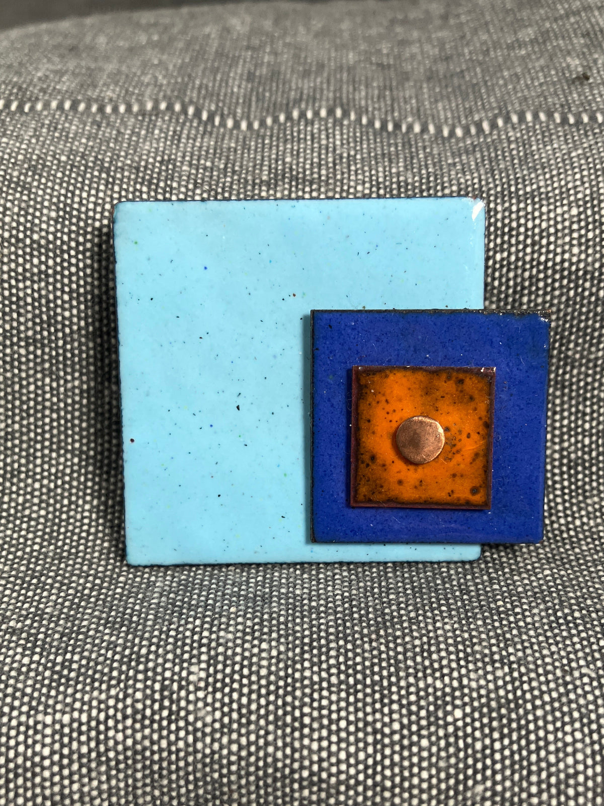 Blue Squares Brooch