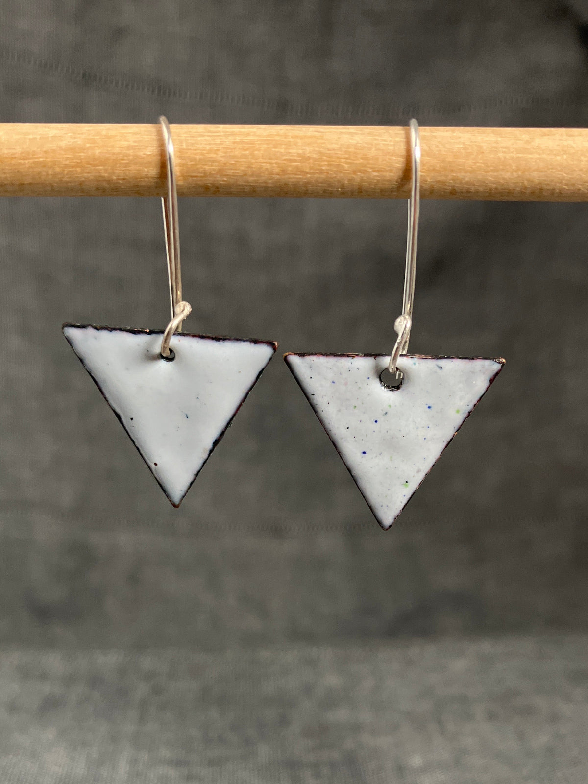 Light Grey Triangle Earrings