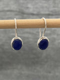 Lapis Oval Fixed Hook Earring