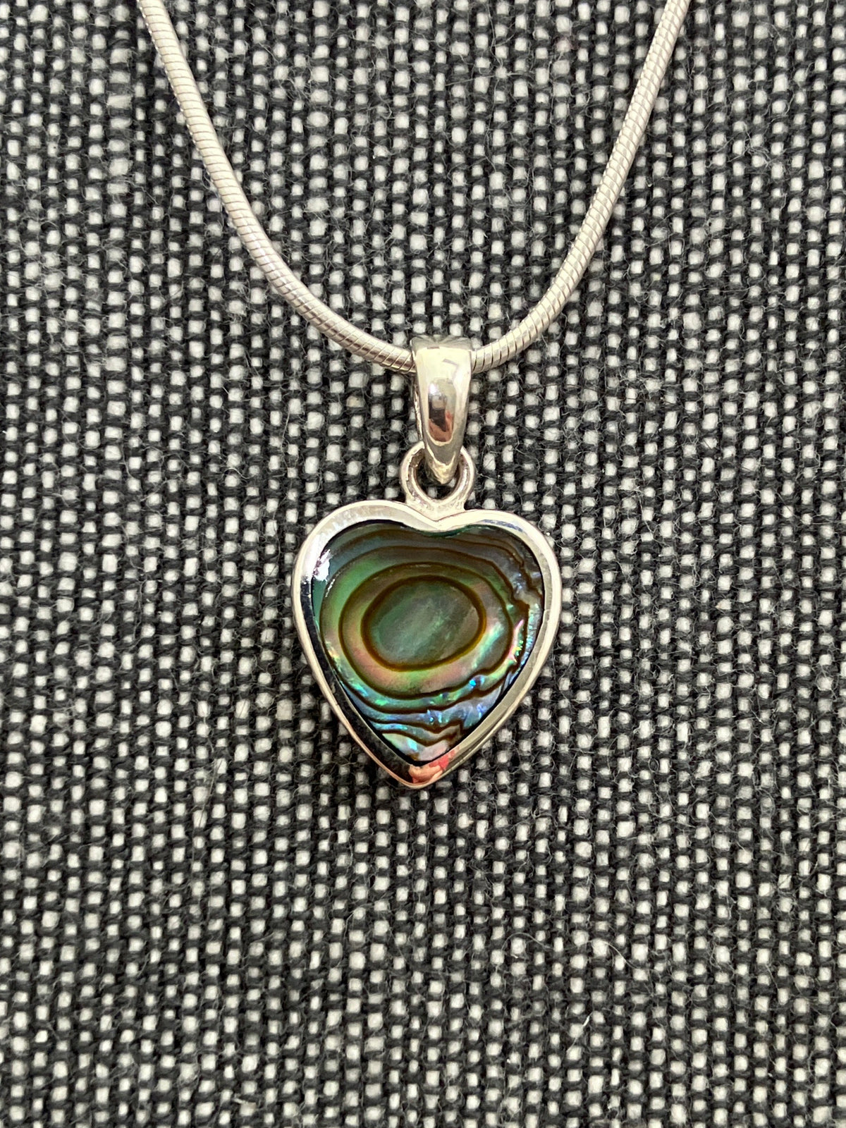 Paua Shell Heart Pendant