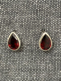 Garnet Cut Pear Studs