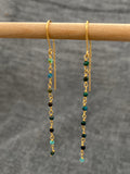 Chrysocolla Chain Gold Plated Earrings