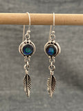 Paua Shell Feather Earrings