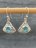 Chalcedony Jali Fan Earrings