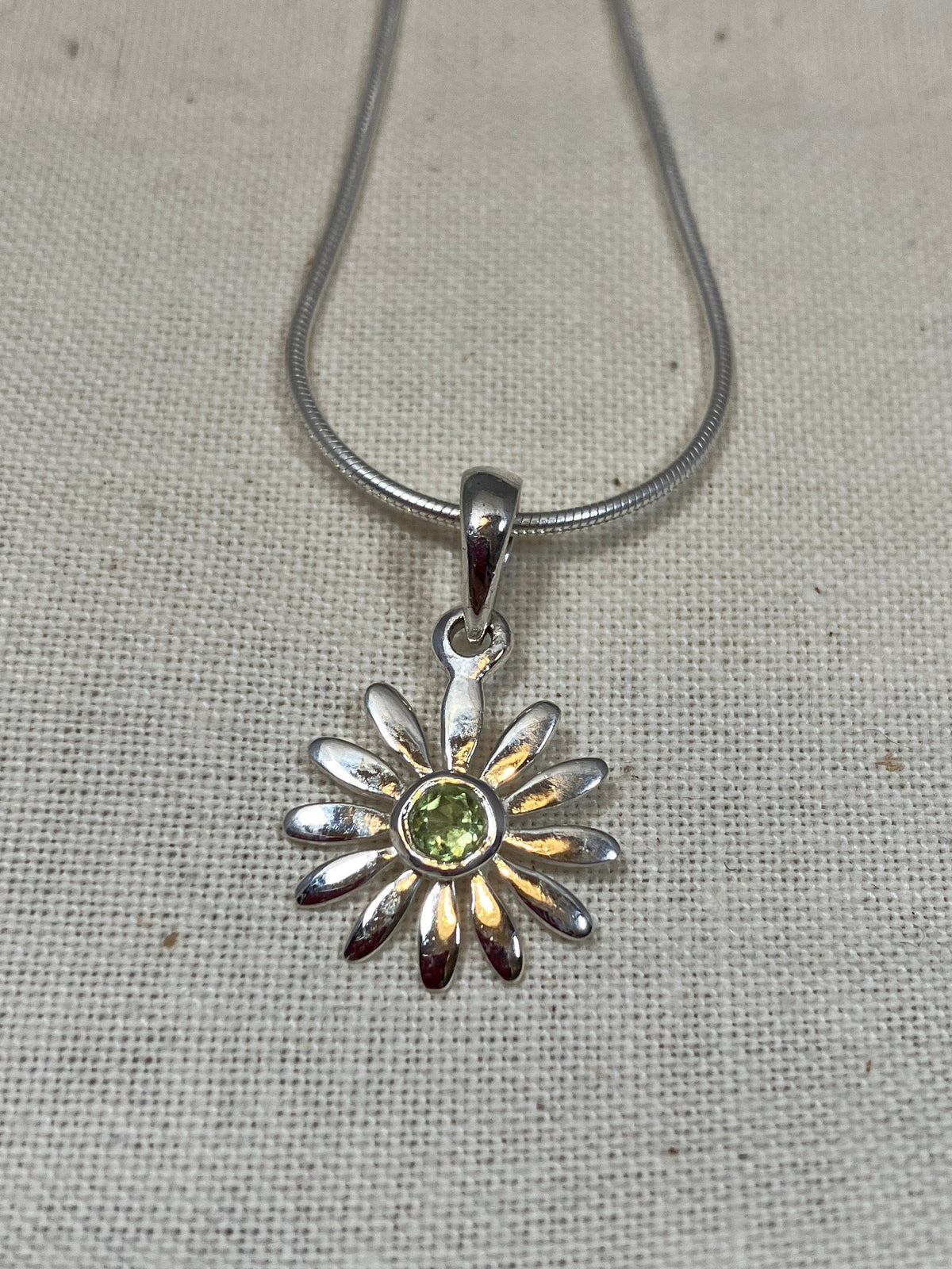 Peridot Daisy Pendant